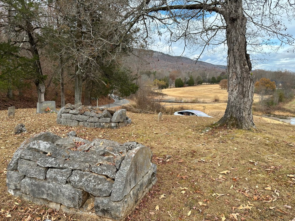 Graves at Historic Pope Cemetery in Dunlap, Tennessee. Picture by Happy Vegan Campers.