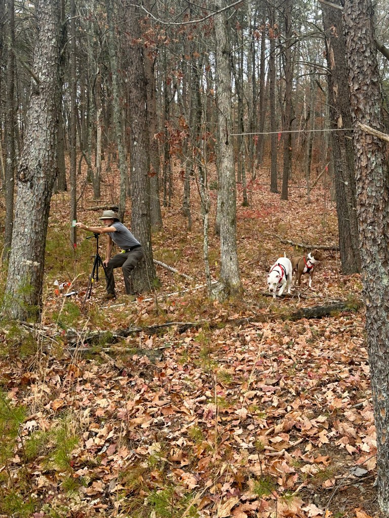 Daniel taking measurements for future passive house in Dunlap, Tennessee. Picture by Happy Vegan Campers.