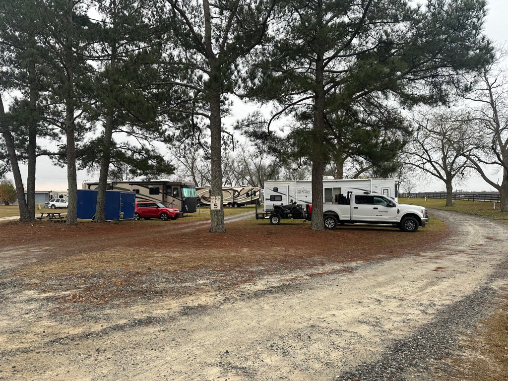 Campsites at Southern Trails RV Resort in Unadilla, Georgia. Picture by Happy Vegan Campers.