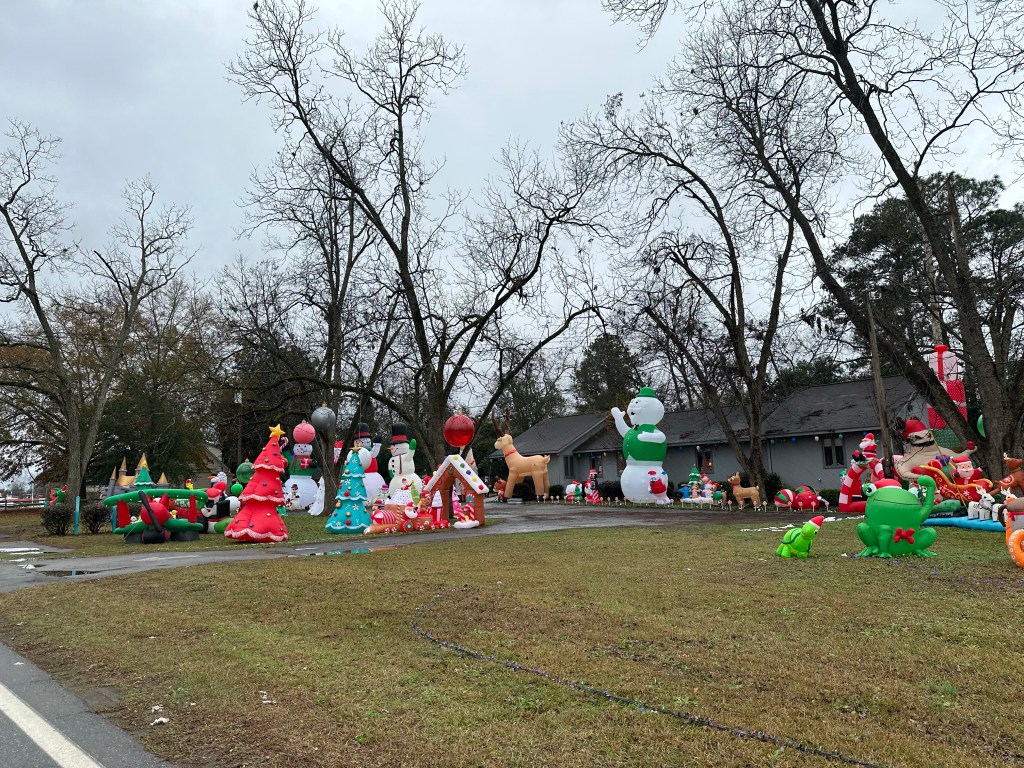 Christmas decorations in Unadilla, Georgia. Picture by Happy Vegan Campers.