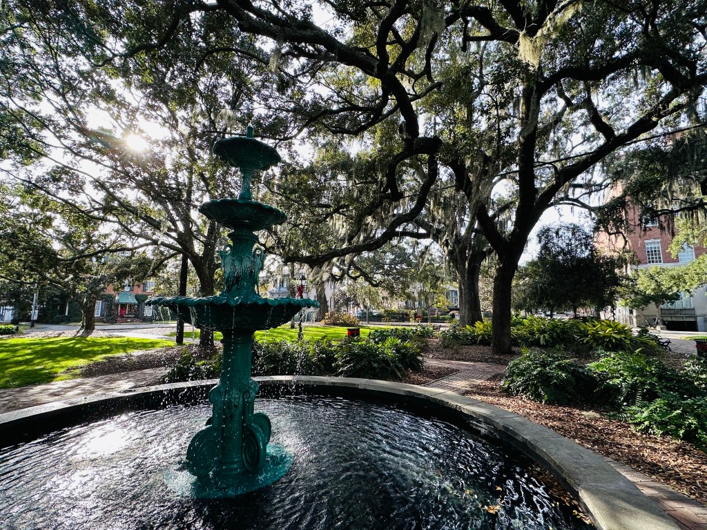 Park in Savannah, Georgia. Picture by Happy Vegan Campers.