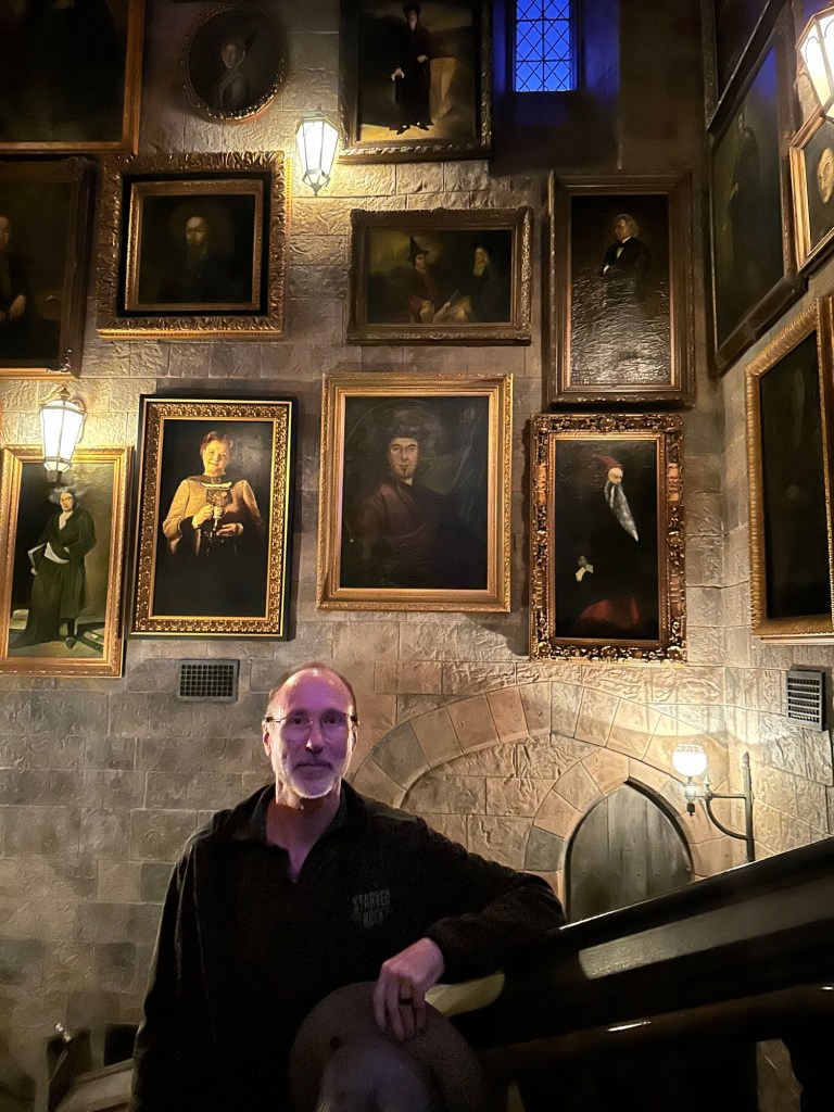 Daniel at Hogwarts Castle in Universal Studios in Orlando, Florida. Picture by Happy Vegan Campers.