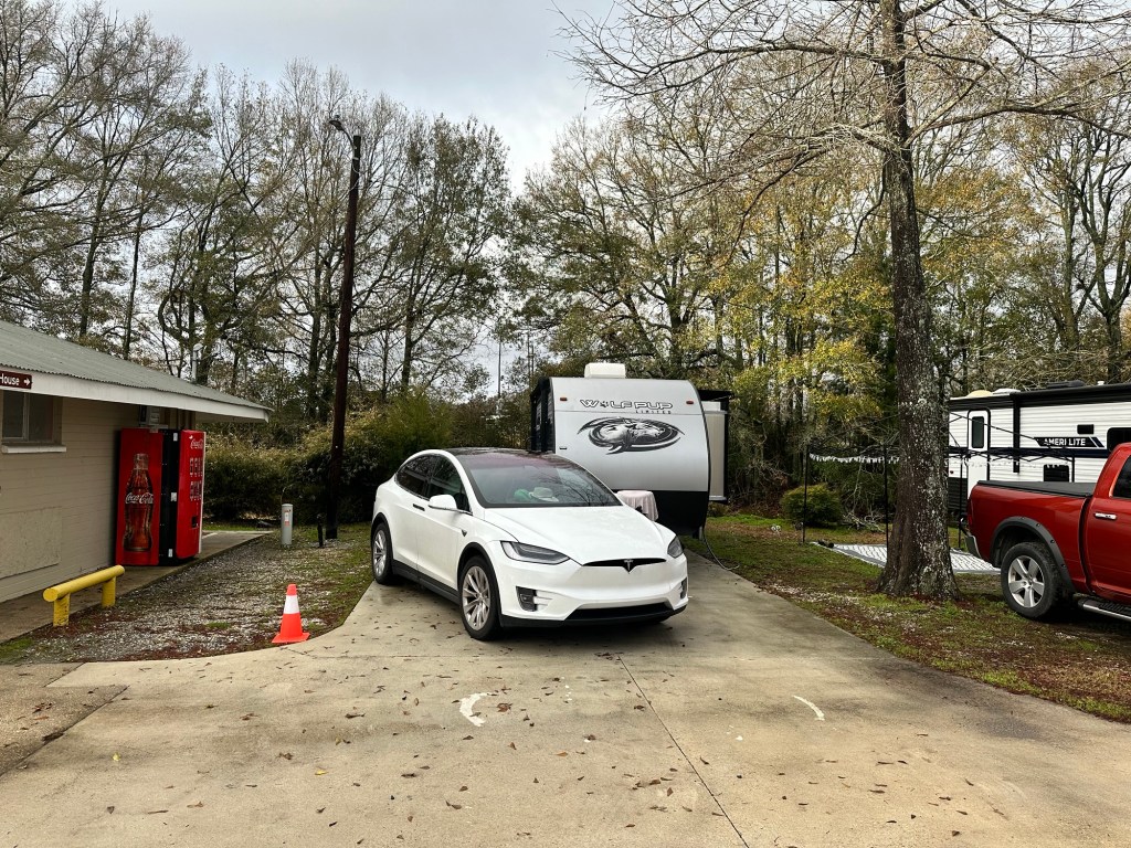 Campsite 64A at Maxie’s Campground in Broussard, Louisiana. Picture by Happy Vegan Campers.
