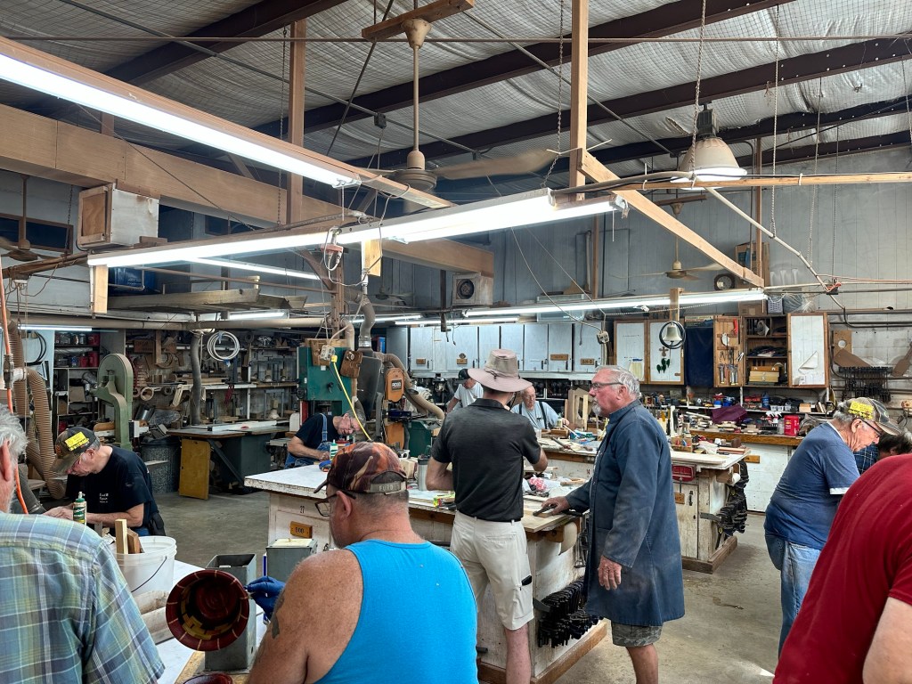 Wood shop at Encore Sunshine RV Resort in Harlingen, Texas. Picture by Happy Vegan Campers.