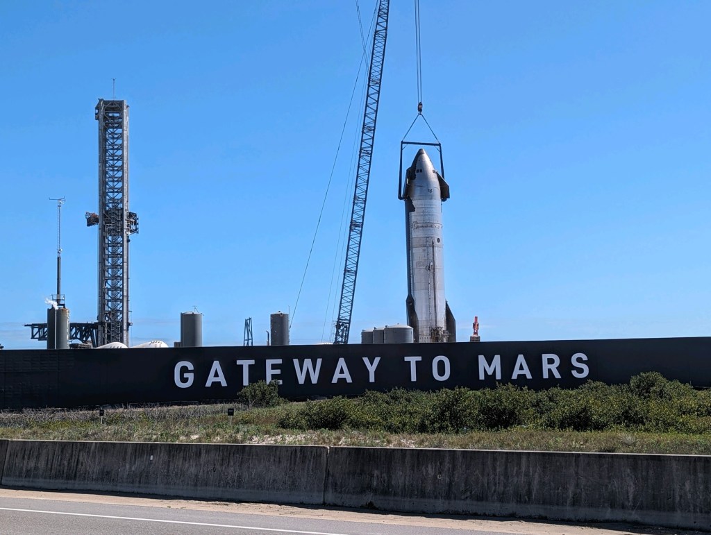 SpaceX facilities in Brownsville, Texas. Picture by Happy Vegan Campers.