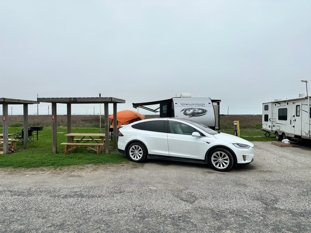 Campsite 007 at Mustang Island State Park in Corpus Christi, Texas. Picture by Happy Vegan Campers.