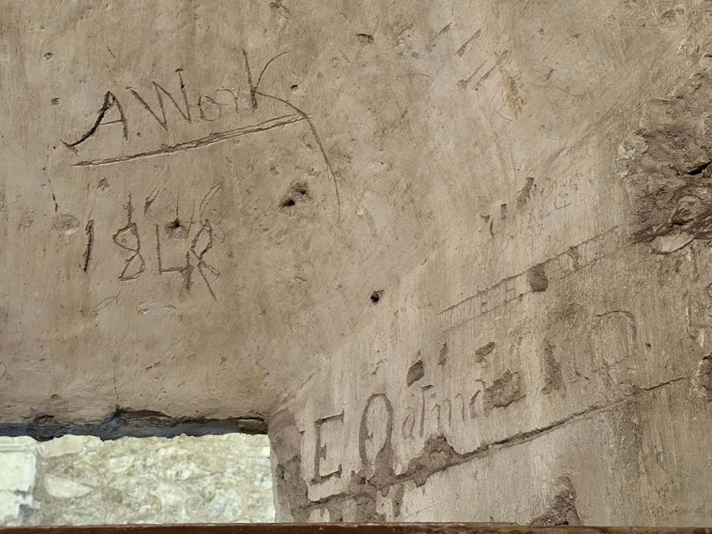 Happy Vegan Campers at the Alamo in San Antonio Texas 1850s graffiti