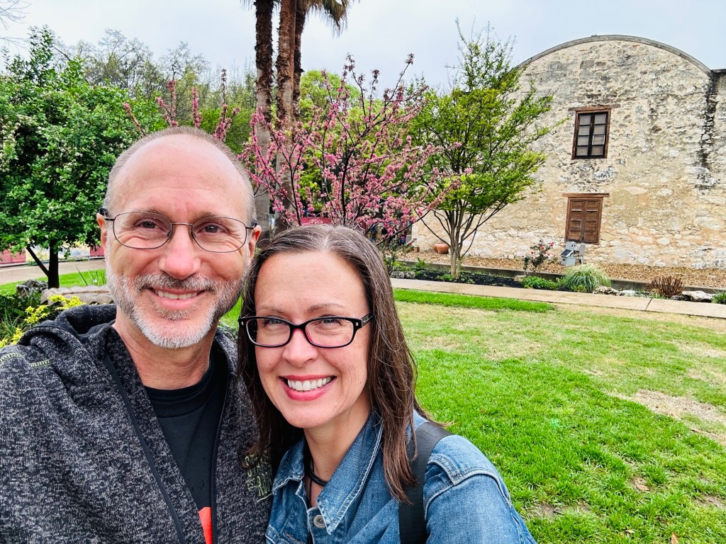 Happy Vegan Campers at the Alamo in San Antonio Texas