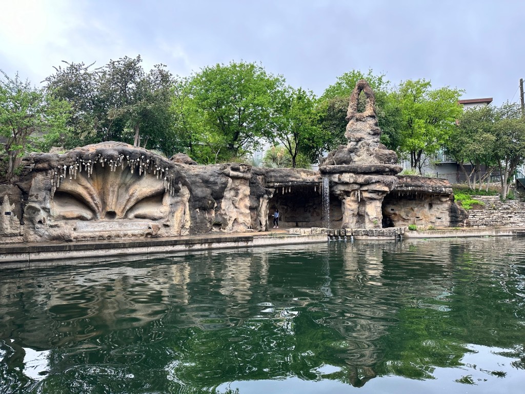 Happy Vegan Campers at San Antonio River Walk Grotto in Texas