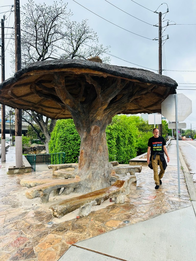Happy Vegan Campers at San Antonio River Walk in Texas