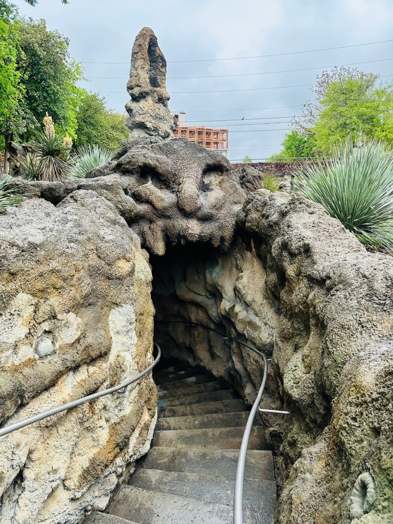 Happy Vegan Campers at San Antonio River Walk Grotto in Texas