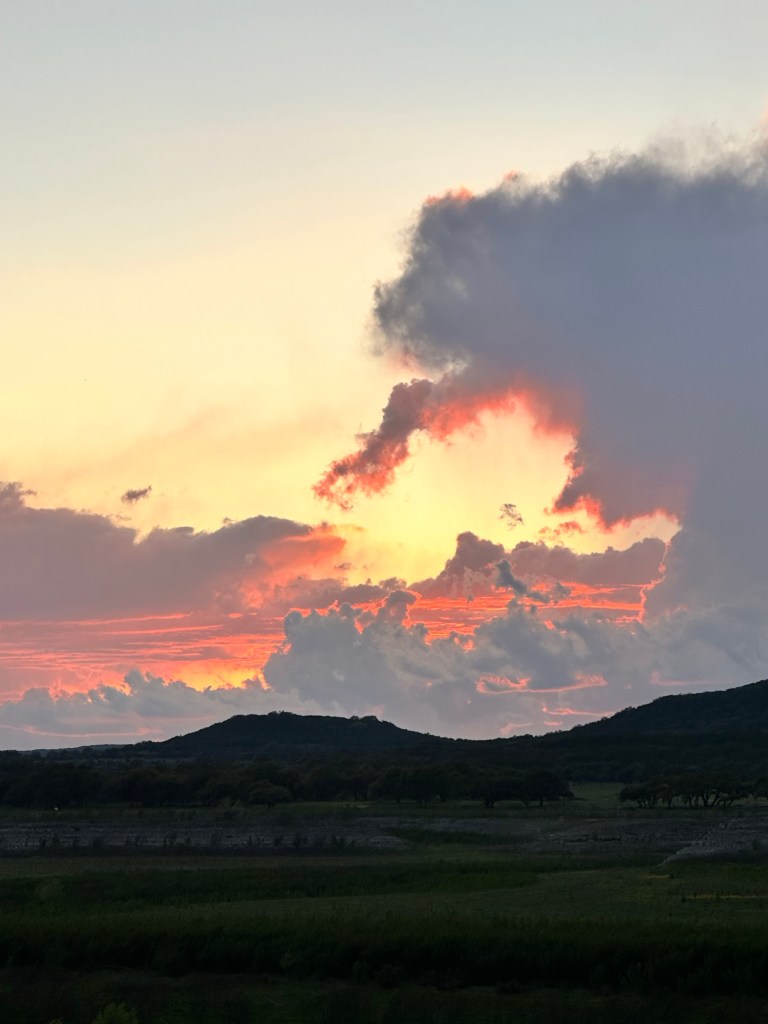 Happy Vegan Campers storm over Lake Medina in Lakehills Texas