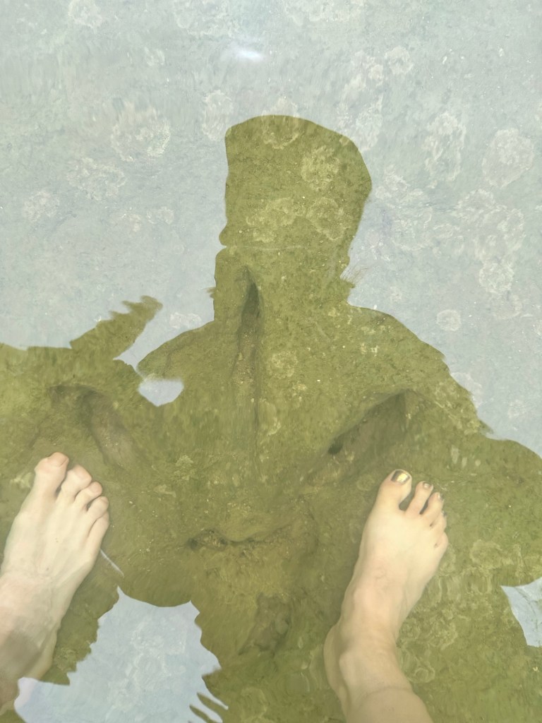 Happy Vegan Campers at Dinosaur Valley State Park in Glen Rose Texas dinosaur tracks