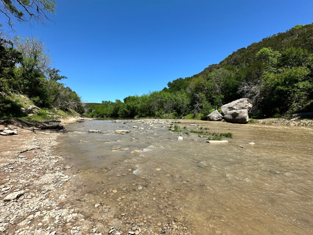 River in Dinosaur Valley State Park in Glen Rose, Texas. Picture by Happy Vegan Campers.