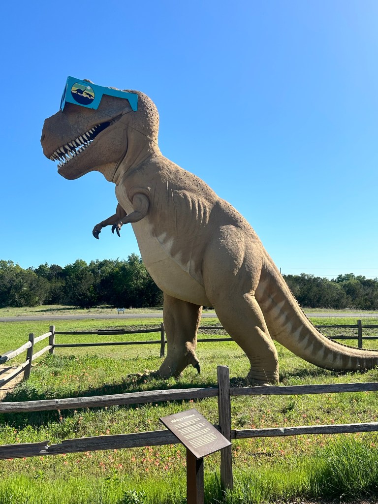 Happy Vegan Campers dinosaur statues from 1964-1965 World’s Fair at Dinosaur Valley State Park Glen Rose Texas