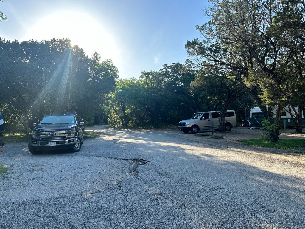 Campground at Dinosaur Valley State Park in Glen Rose, Texas. Picture by Happy Vegan Campers.