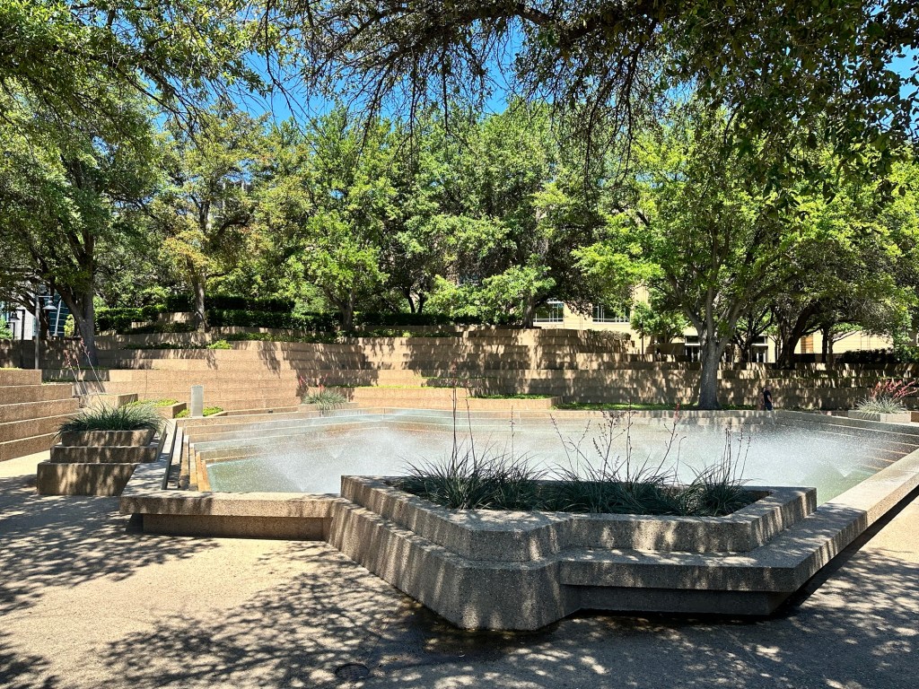 Happy Vegan Campers at Fort Worth Water Gardens Texas