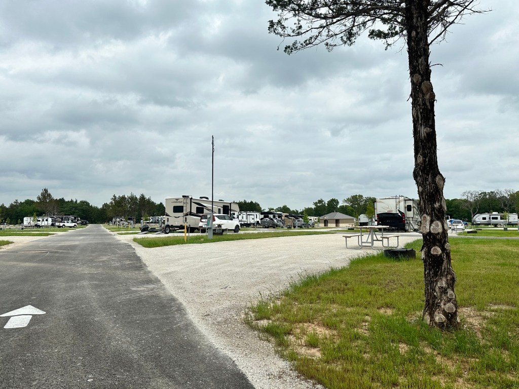 Newer sites at Thousand Trails Lake Texoma in Gordonville, Texas. Picture by Happy Vegan Campers.