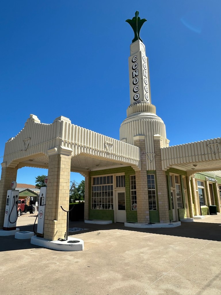 Happy Vegan Campers Route 66 Old Conoco Station Shamrock Texas