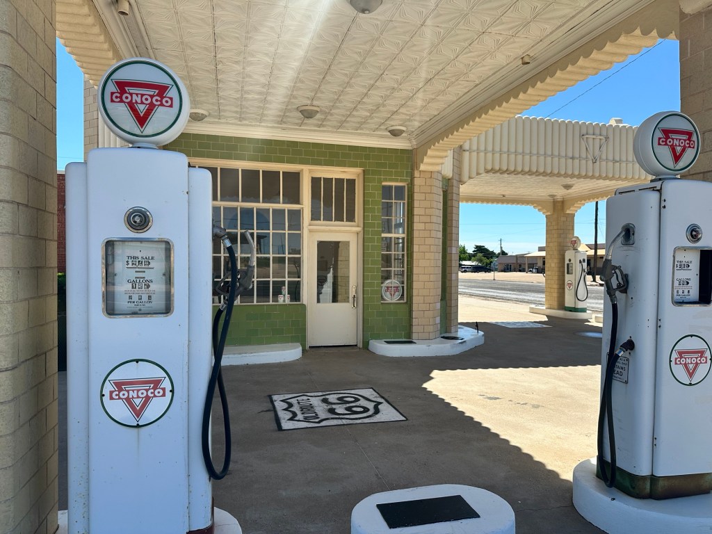 Happy Vegan Campers Route 66 Old Conoco Station Shamrock Texas