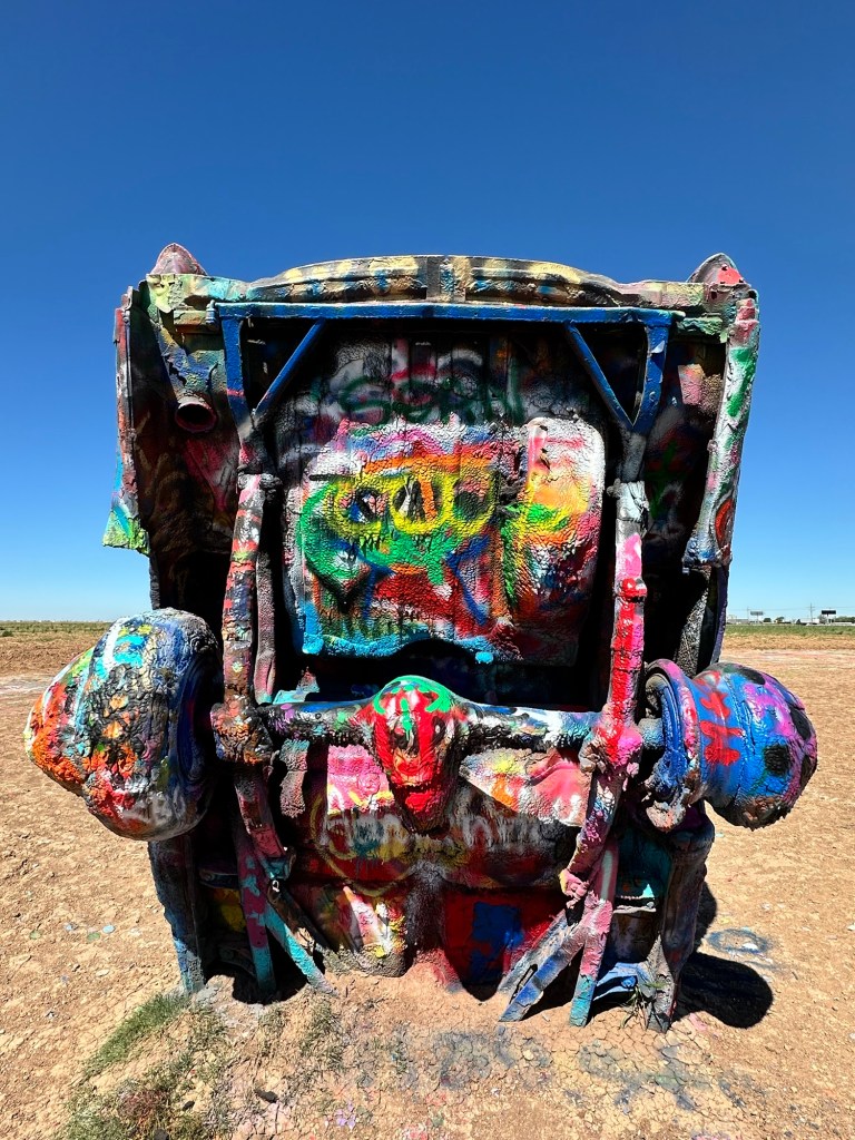 Happy Vegan Campers Cadillac Ranch in Amarillo Texas