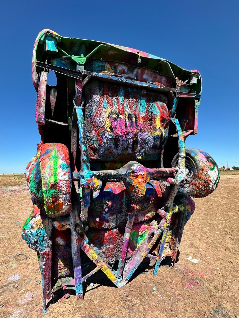 Happy Vegan Campers Cadillac Ranch in Amarillo Texas