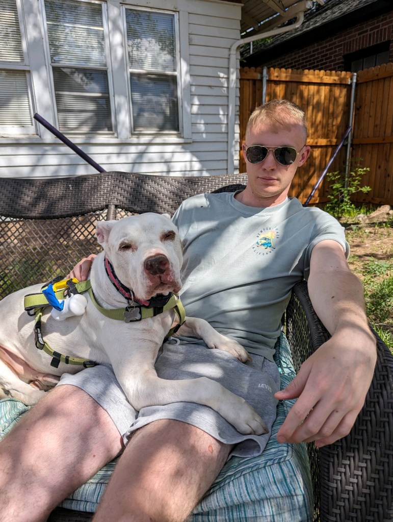 Happy Vegan Campers dog with family Amarillo Texas