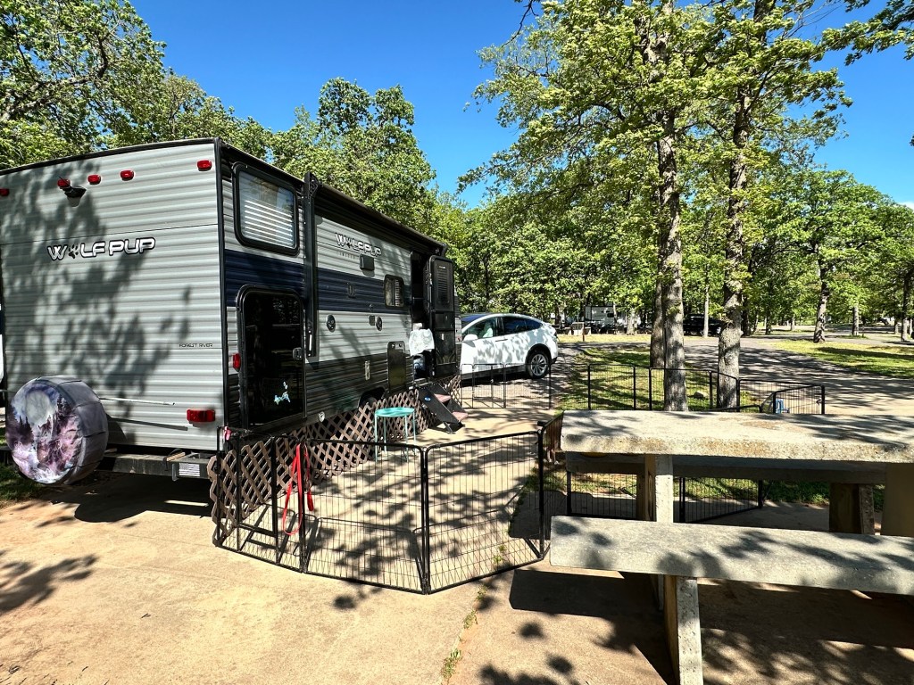 Happy Vegan Campers Lake Thunderbird State Park in Norman Oklahoma campsite 9