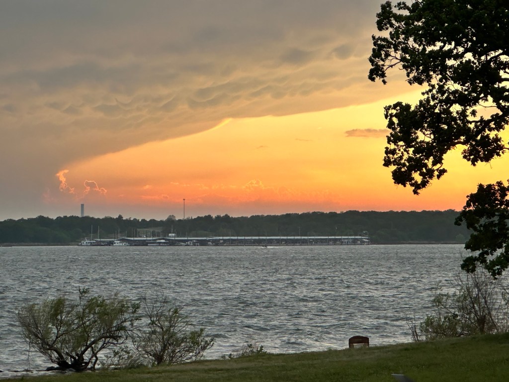 Happy Vegan Campers Lake Thunderbird State Park in Norman Oklahoma view from campsite 9