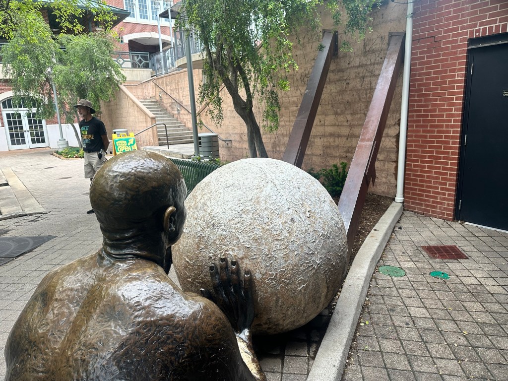 Happy Vegan Campers at Bricktown Riverwalk in Oklahoma City Oklahoma