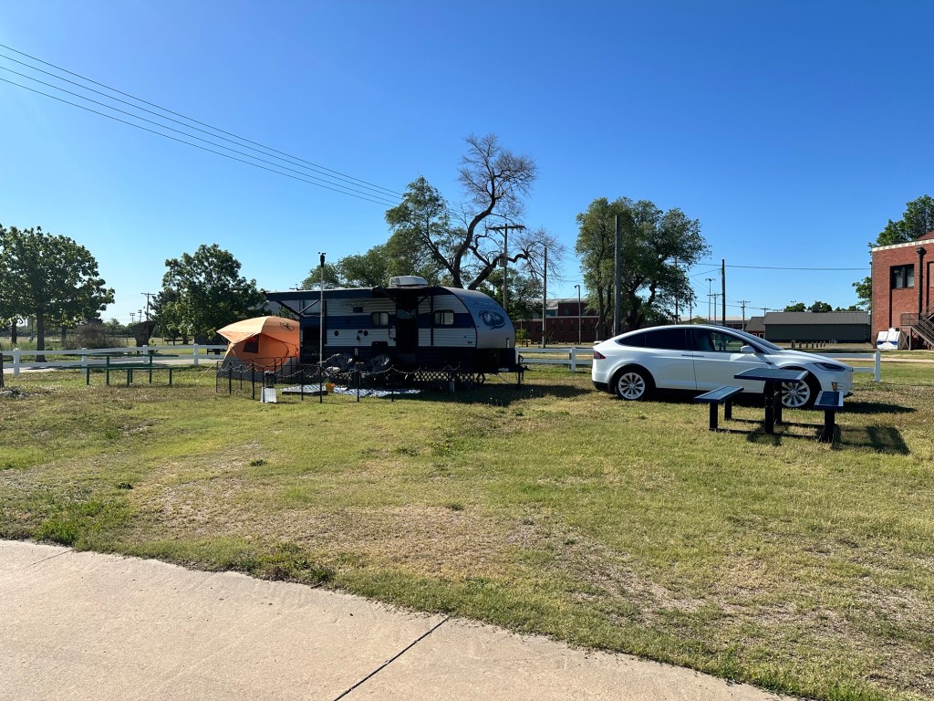 Happy Vegan Campers Kansas State Fairgrounds in Hutchinson Kansas campsite 37