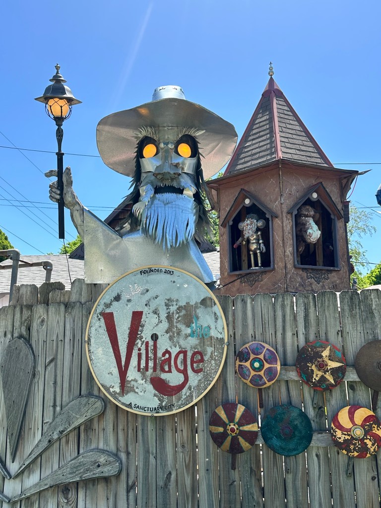 Happy Vegan Campers steampunk art at The Village in Wichita Kansas