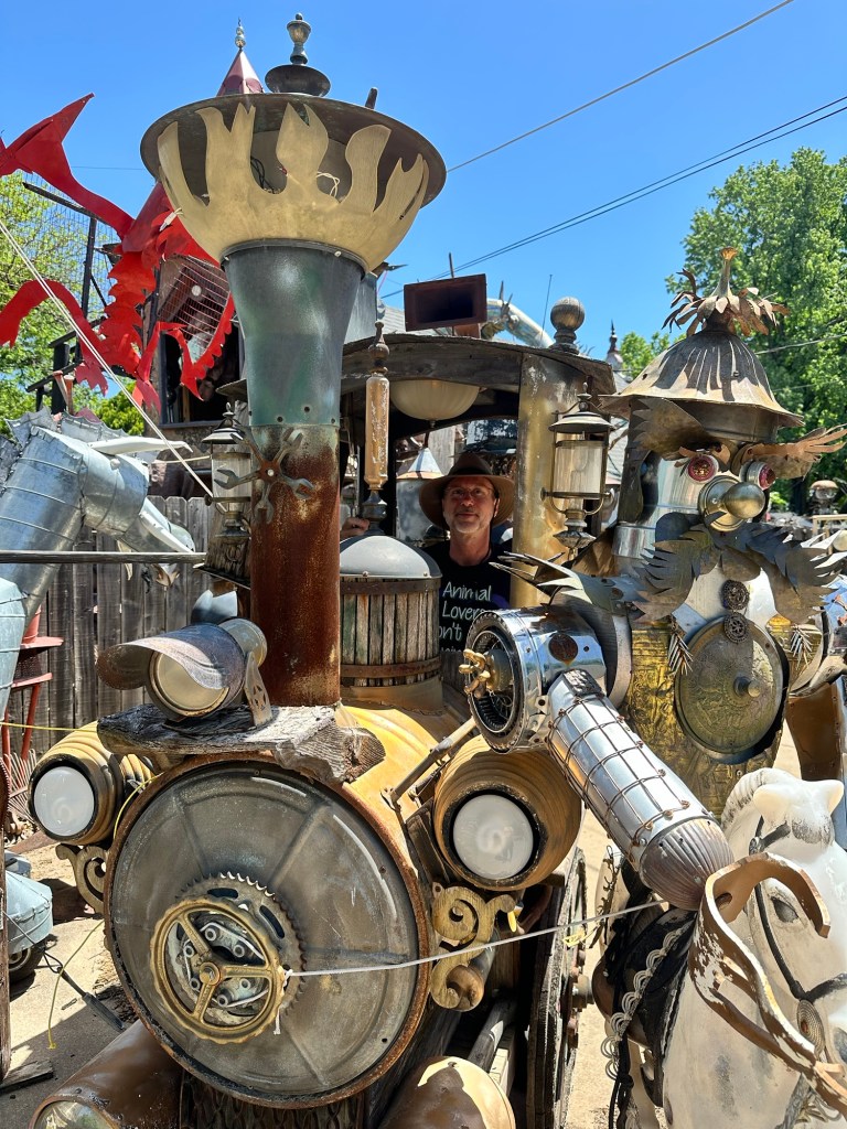 Happy Vegan Campers steampunk art at The Village in Wichita Kansas