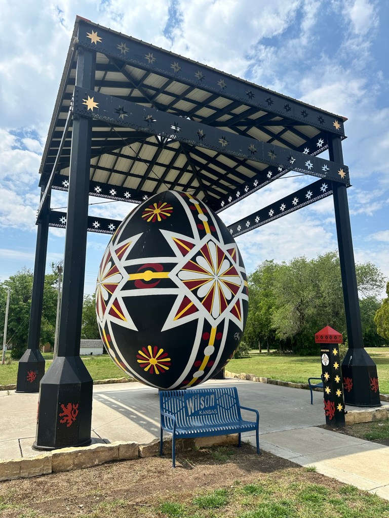 Happy Vegan Campers World’s Largest Hand-painted Czech Egg in Wilson Kansas