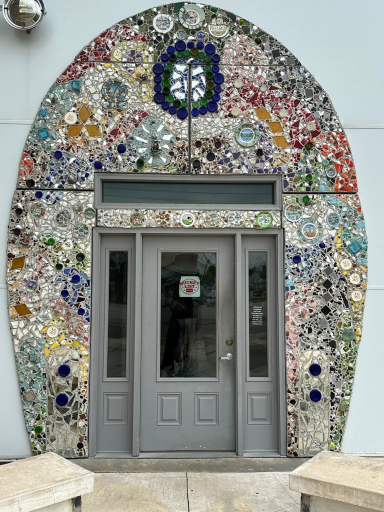 Happy Vegan Campers giant toilet restroom in Lucas Kansas