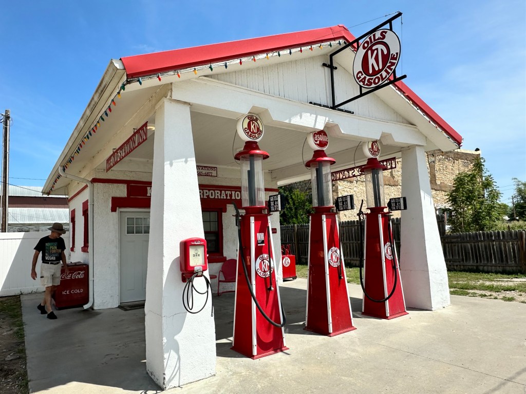 Happy Vegan Campers old gas station turned in Airbnb in Cawker City Kansas