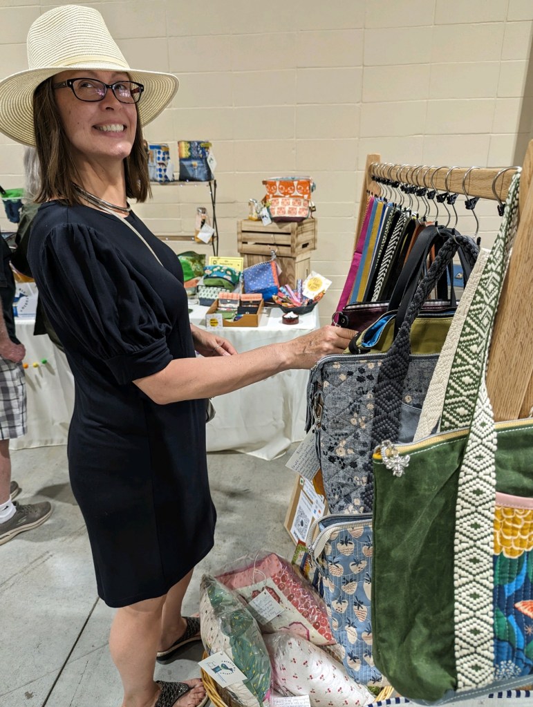 Happy Vegan Campers shopping at art fair in Hutchinson Kansas