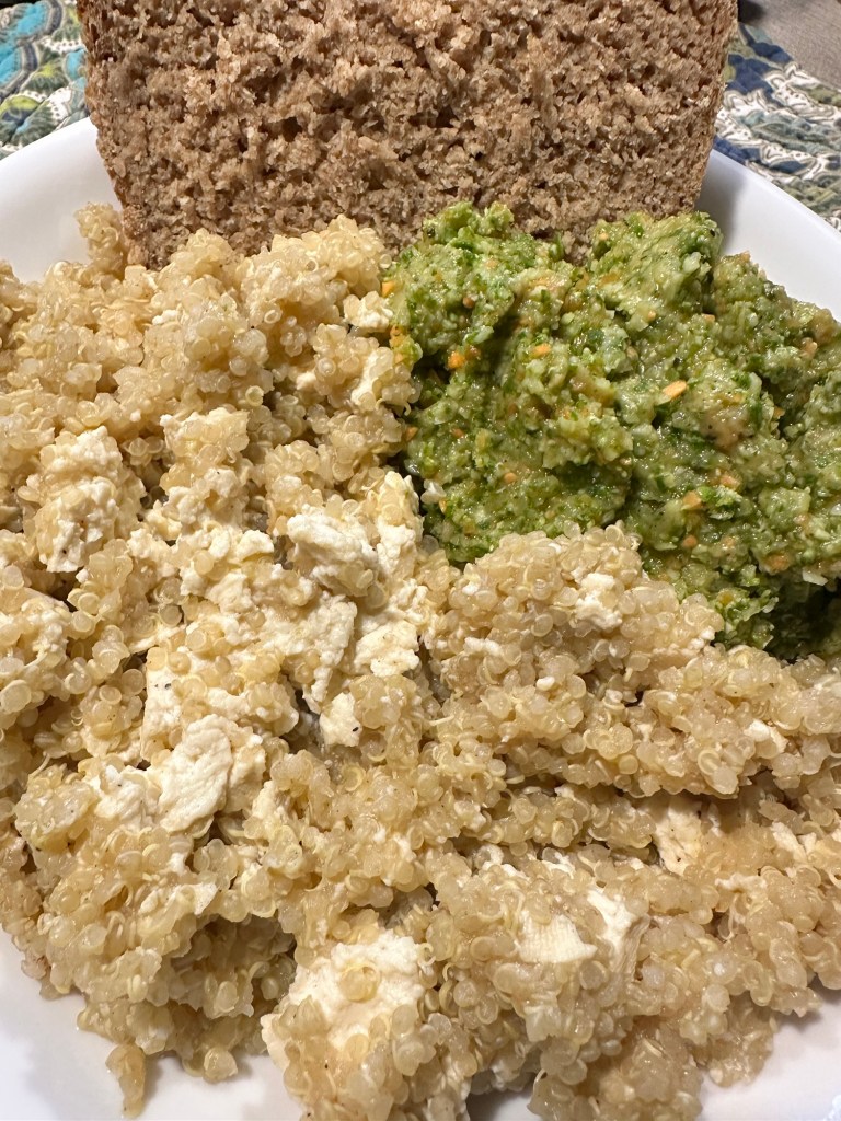 Happy Vegan Campers quinoa and tofu, vegan, WFPB, oil-free