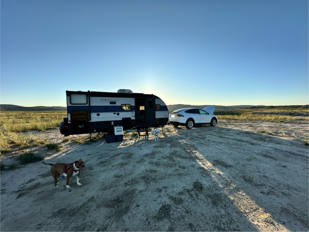 Happy Vegan Campers BLM dispersed camping near Rock Springs Wyoming