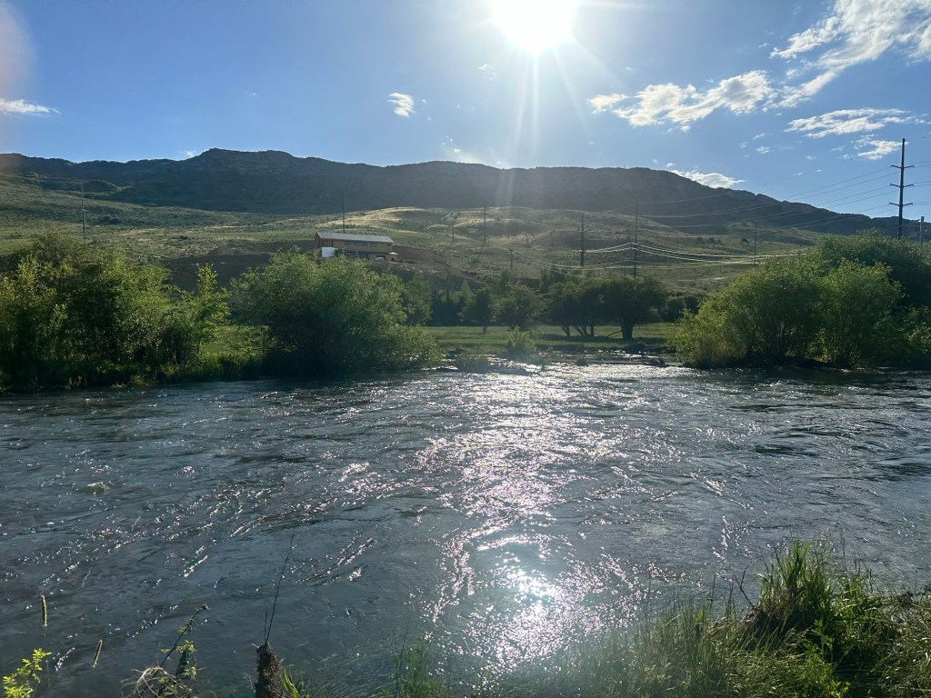 Happy Vegan Campers Holiday Hills RV Park in Coalville Utah river