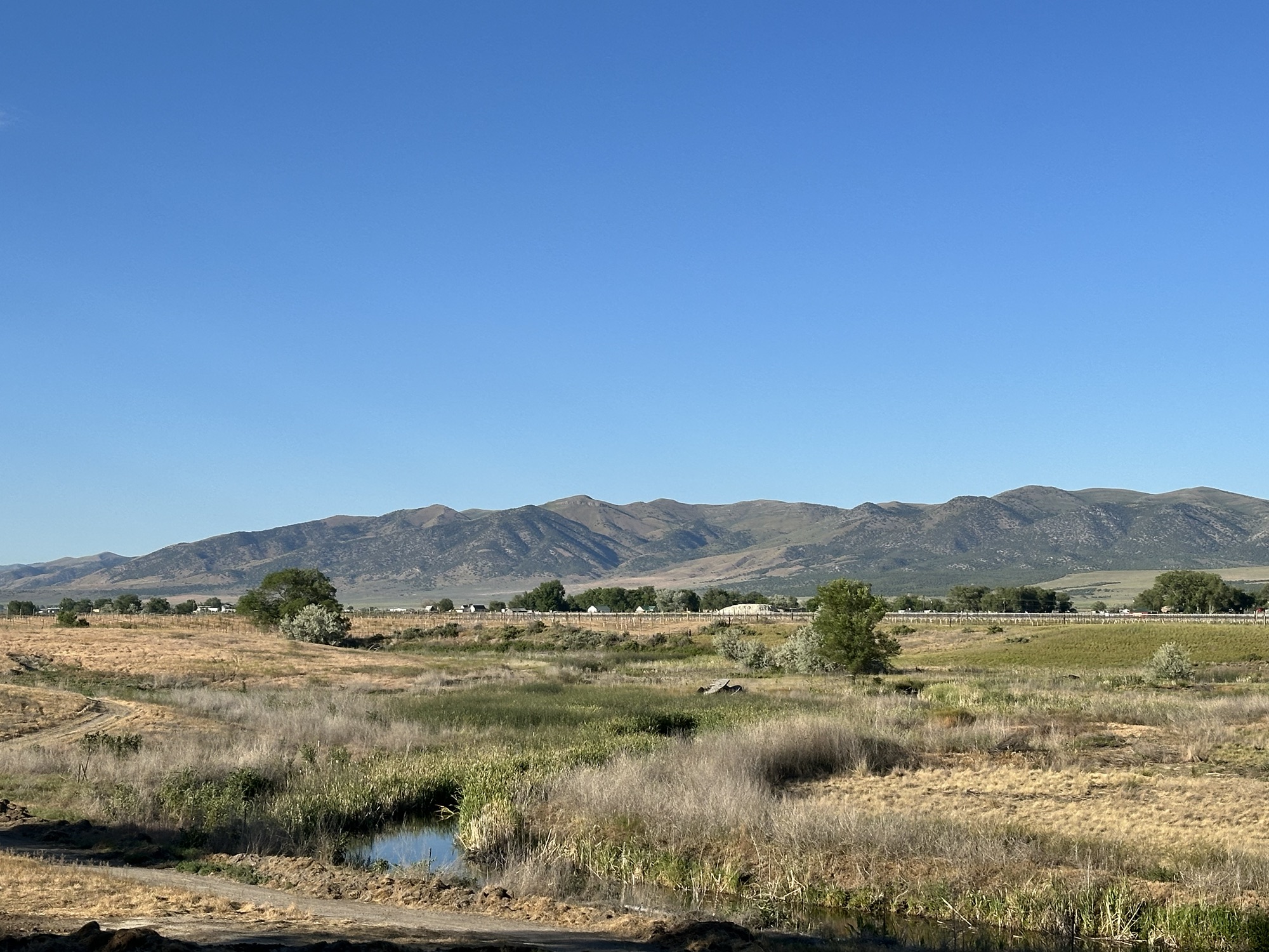 Happy Vegan Campers The Hitching Post RV Park in Snowville Utah view from campsite