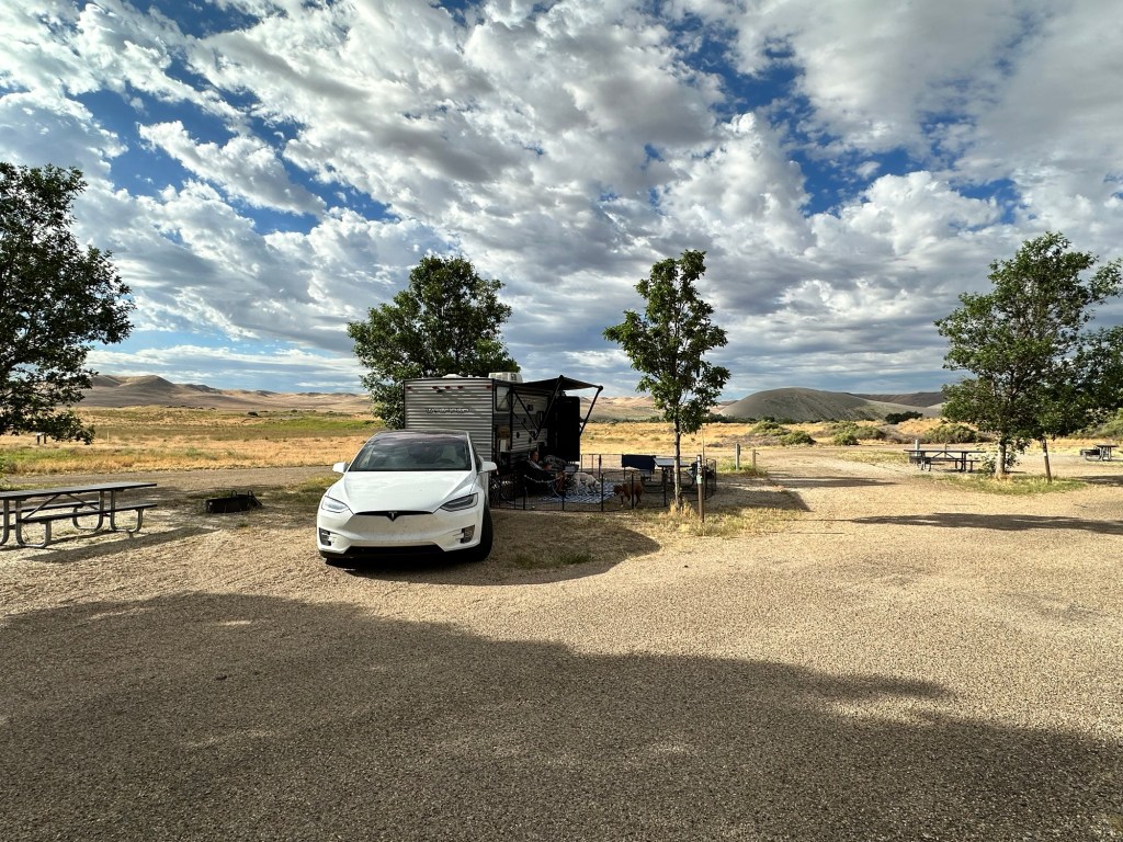 Campsite 83 at Bruneau Dunes State Park in Bruneau, Idaho by Happy Vegan Campers