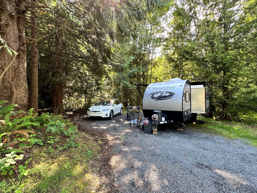 Happy Vegan Campers campsite at Tall Chief Campground in Fall City Washington