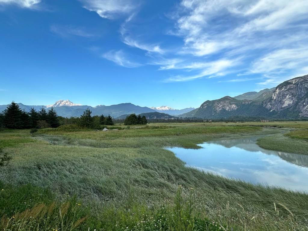 View at Squmish Spit & Estuary in Squmish BC by Happy Vegan Campers