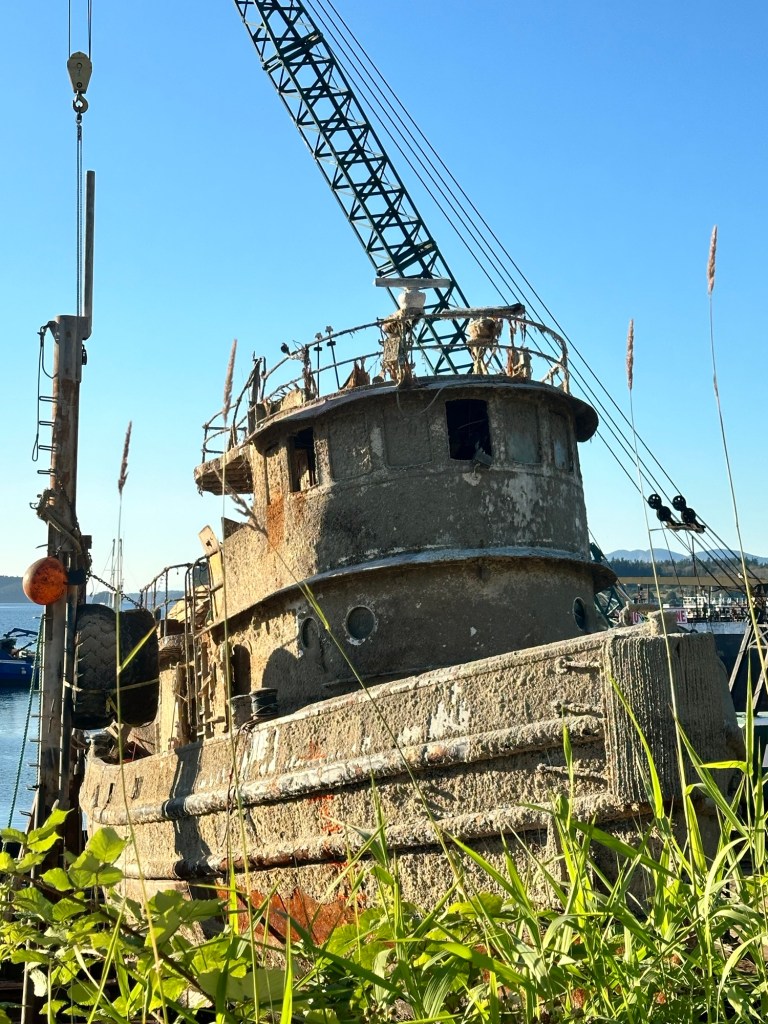 Salvaged boat in Anacortes, Washington by Happy Vegan Campers