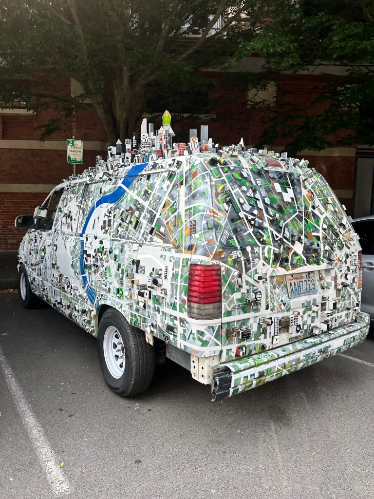 Artistic car found in Port Townsend, Washington by Happy Vegan Campers