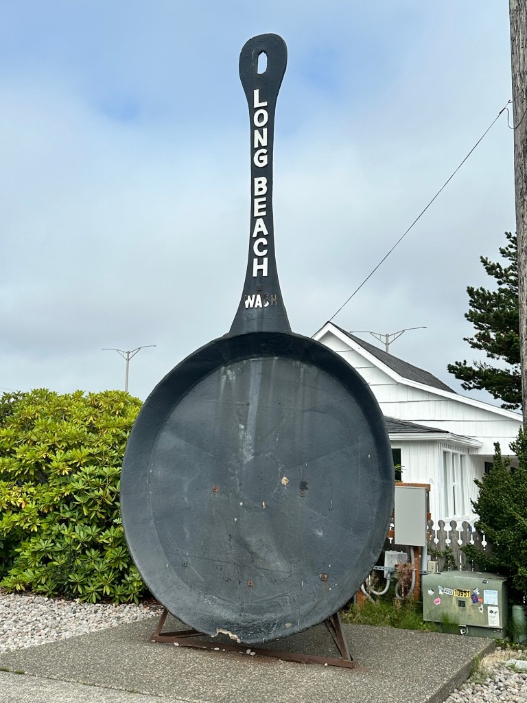 Largest Frying Pan in Washington located in Long Beach, Washington by Happy Vegan Campers