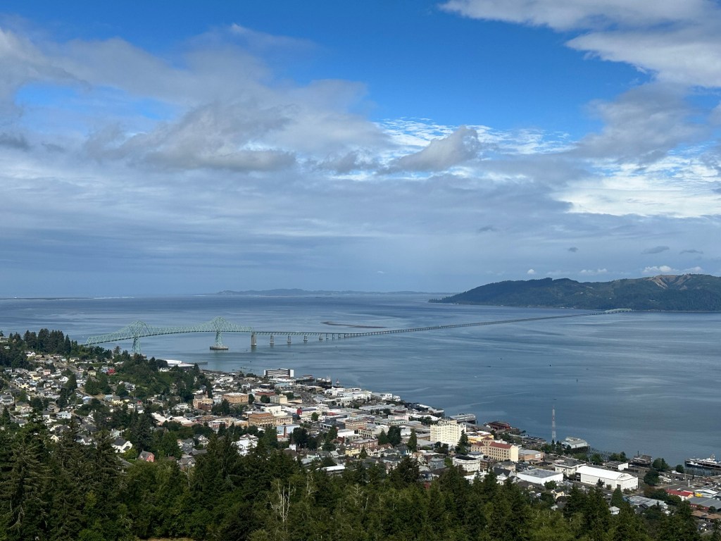 View from Astoria Tower in Astoria, Oregon by Happy Vegan Campers.
