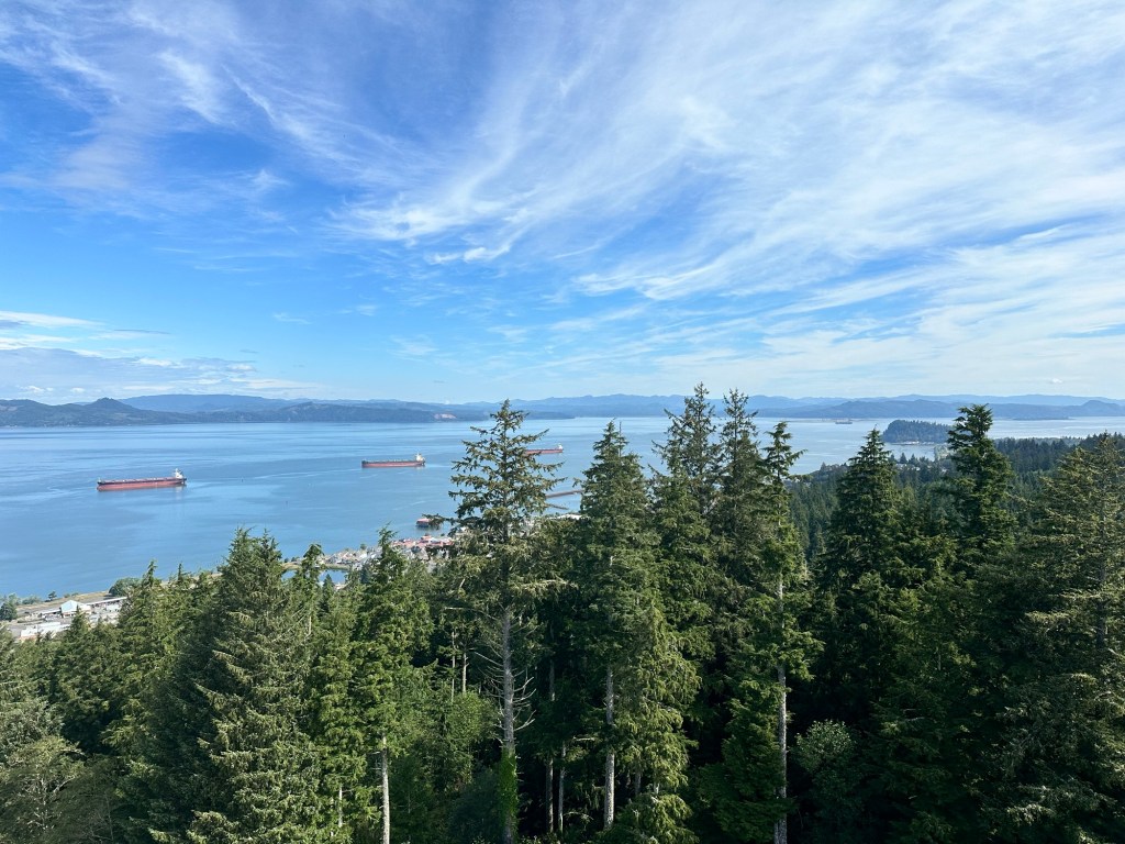 View from Astoria Tower in Astoria, Oregon by Happy Vegan Campers.
