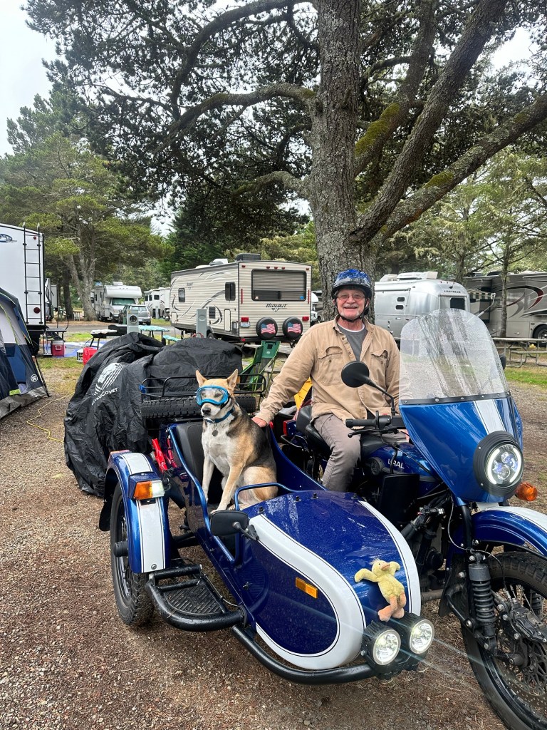 Barry and Buddy at Thousand Trails Long Beach in Seaview, Washington by Happy Vegan Campers